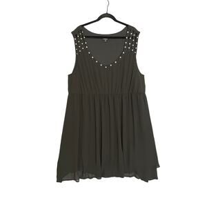 Torrid Whimsigoth Dark Fairy Sheer Layered Hem Studded Dress Women’s 4XL Goth